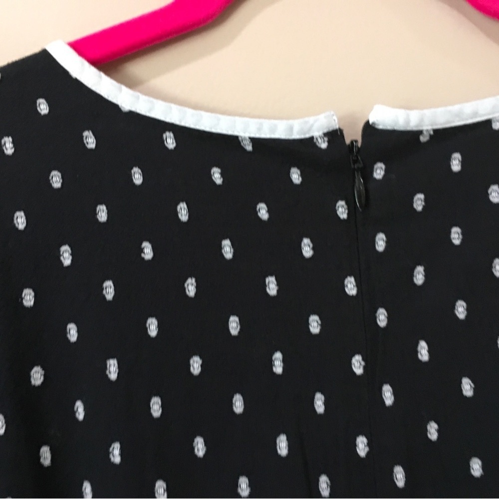 Loft Clip Flounce A Line Dress Black size 10P Parisian feminine cottage - Picture 4 of 7